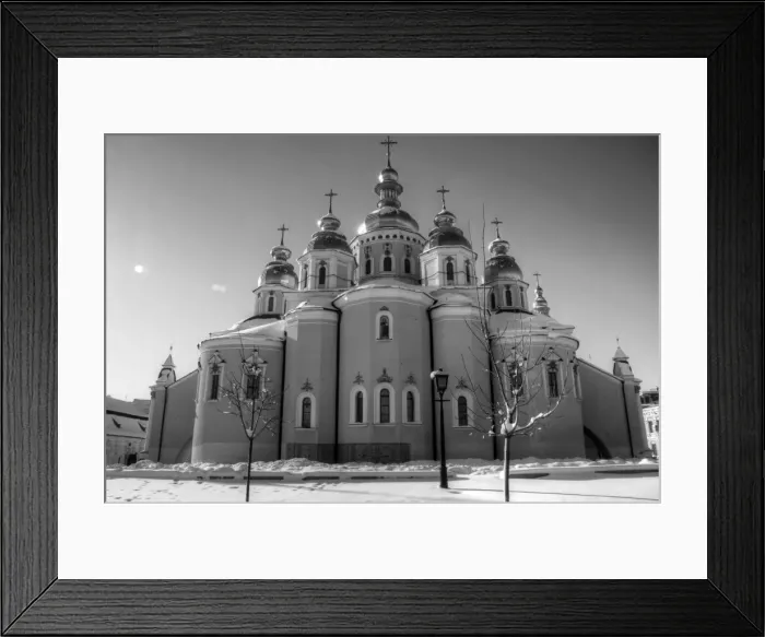 Framed Print : St Sophia Cathedral in black and white