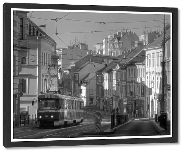 Brno Old town Street Architecture and Tram 5