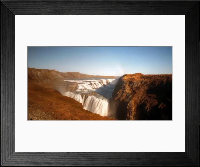 Framed Print : Gullfoss waterfall autumn colours long exposure Framed Print : Gullfoss waterfall autumn colours long exposure