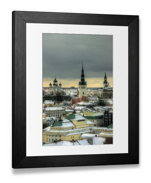 Framed Print : Tallinn old town in winter