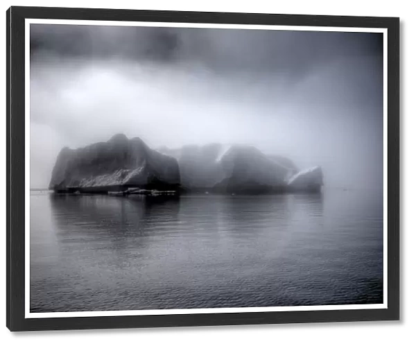 Huge Icebergs in mist