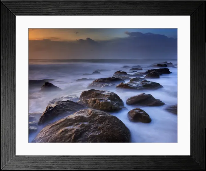 Framed Print : Misty ocen sunrise Framed Print : Misty ocen sunrise