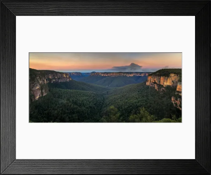 Framed Print : Grose Valley sunset panorama Framed Print : Grose Valley sunset panorama