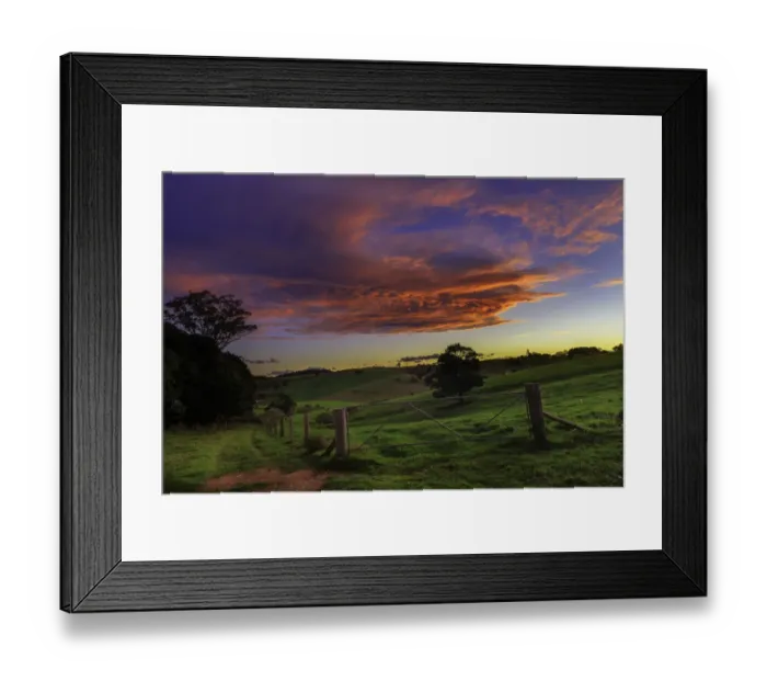 Framed Print : Rural sunset