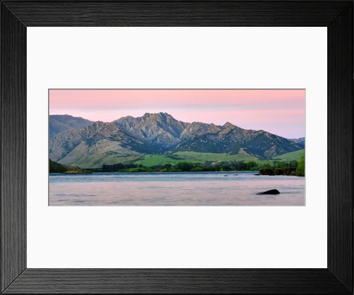 Framed Print : Sunset mountains Wanaka