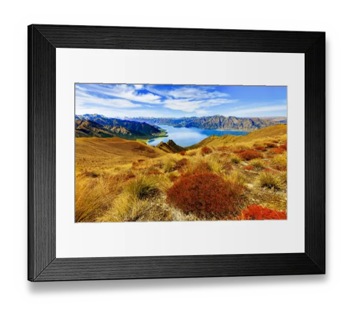 Framed Print : Aerial view over Lake Hawea, Wanaka Framed Print : Aerial view over Lake Hawea, Wanaka