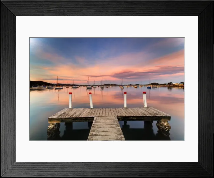 Framed Print : Sunset marina and wharf Framed Print : Sunset marina and wharf