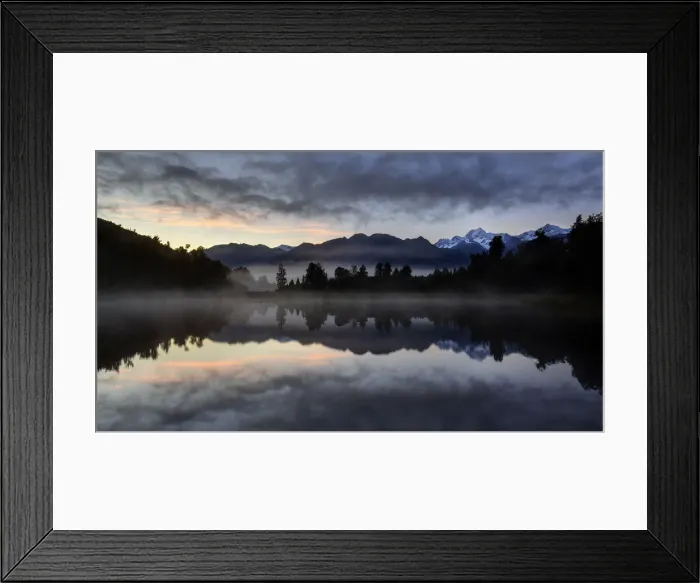 Framed Print : Lake Matheson Misty Sunrise Framed Print : Lake Matheson Misty Sunrise