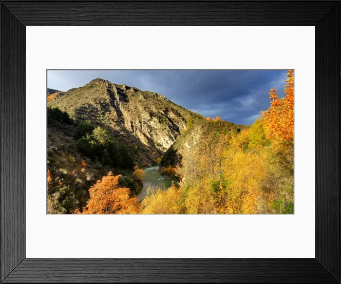Framed Print : Gorge, autumn colours and storm clouds