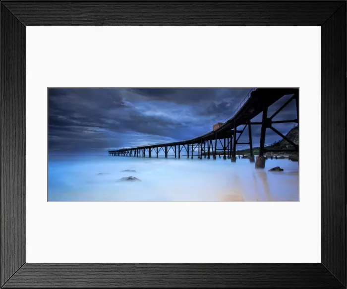Framed Print : Abandoned wharf during storm Framed Print : Abandoned wharf during storm