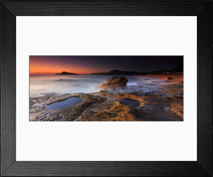 Framed Print : Moody beach sunrise Framed Print : Moody beach sunrise
