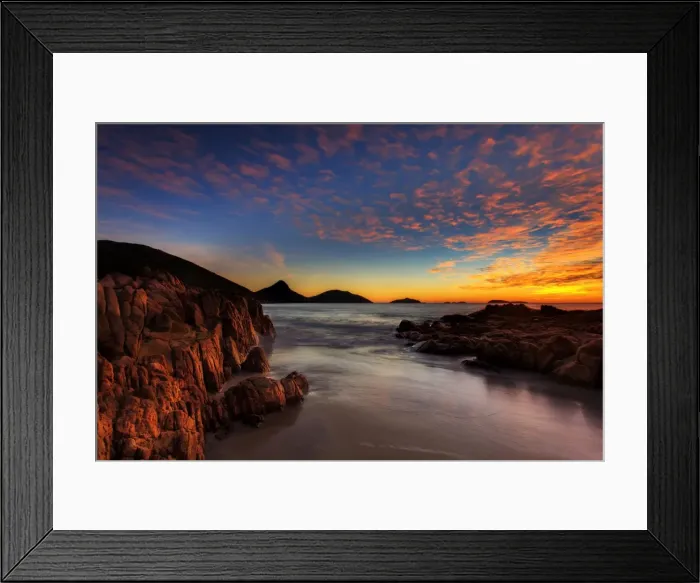 Framed Print : Box Beach sunrise