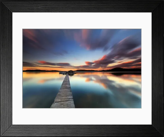 Framed Print : Sunset jetty reflections Framed Print : Sunset jetty reflections