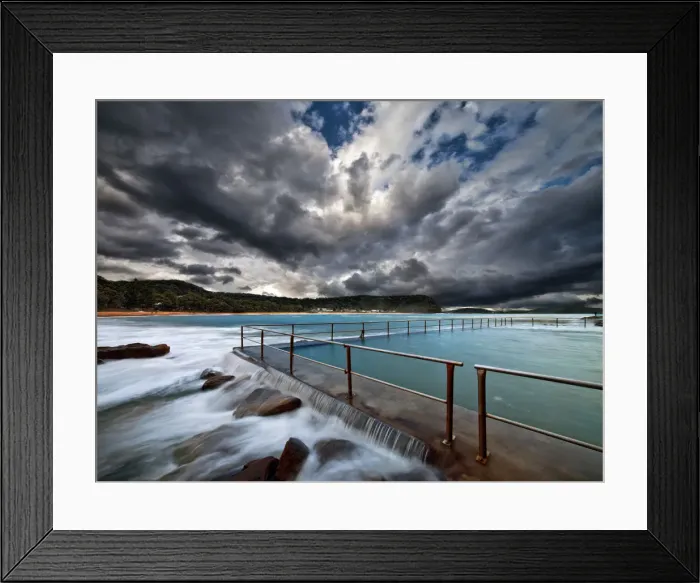 Framed Print : Ocean Baths and dramtic storm clouds Framed Print : Ocean Baths and dramtic storm clouds