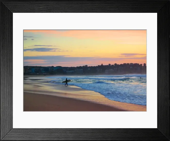 Framed Print : Bondi Beach - Pink Sunrise Framed Print : Bondi Beach - Pink Sunrise