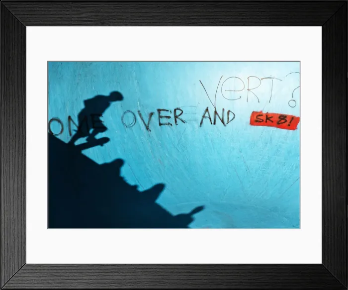 Framed Print : Dropping into a Skateboarding Bowl Shadow Framed Print : Dropping into a Skateboarding Bowl Shadow