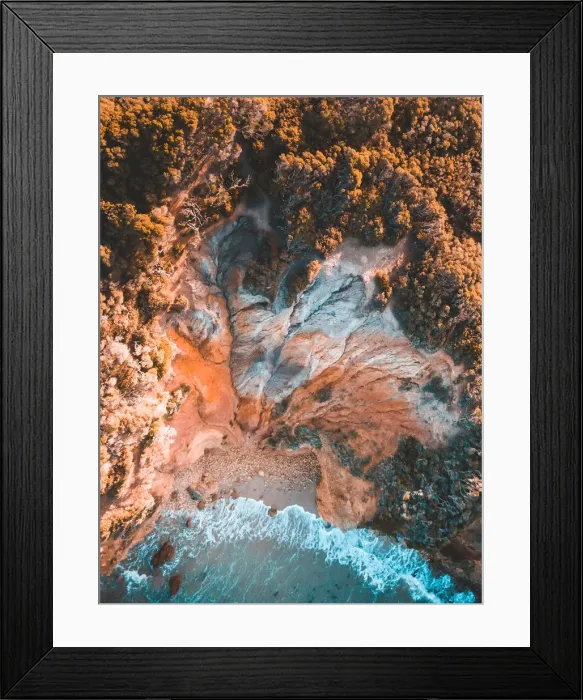Framed Print : Aerial view of landscape and sea Framed Print : Aerial view of landscape and sea