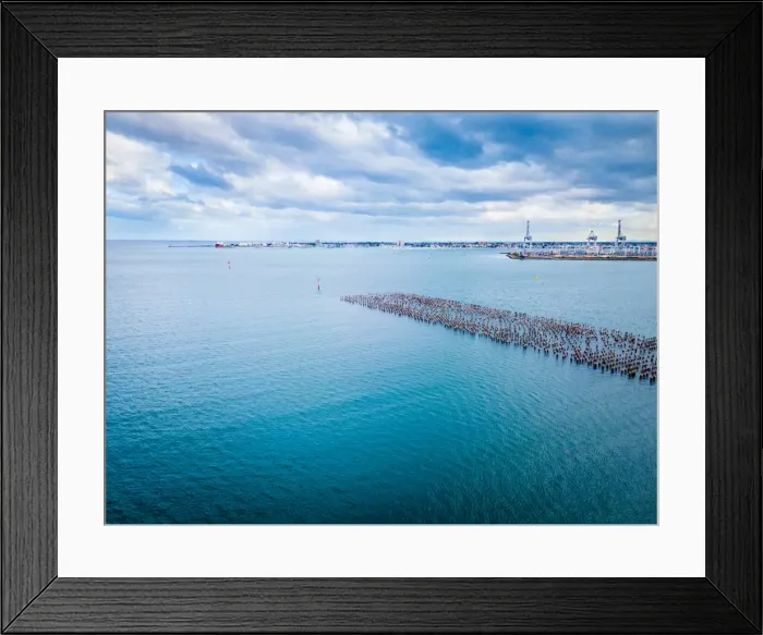 Framed Print : Aerial view of the Port Melbourne and Princess Pier Framed Print : Aerial view of the Port Melbourne and Princess Pier