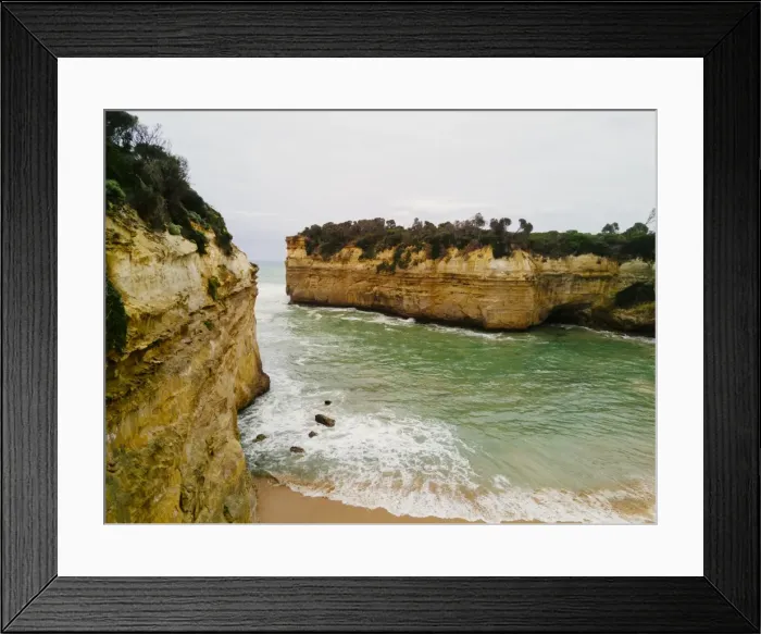 Framed Print : Aerial view of Loch Ard Gorge, 12 Apostles, Great Ocean Road, Victoria Framed Print : Aerial view of Loch Ard Gorge, 12 Apostles, Great Ocean Road, Victoria