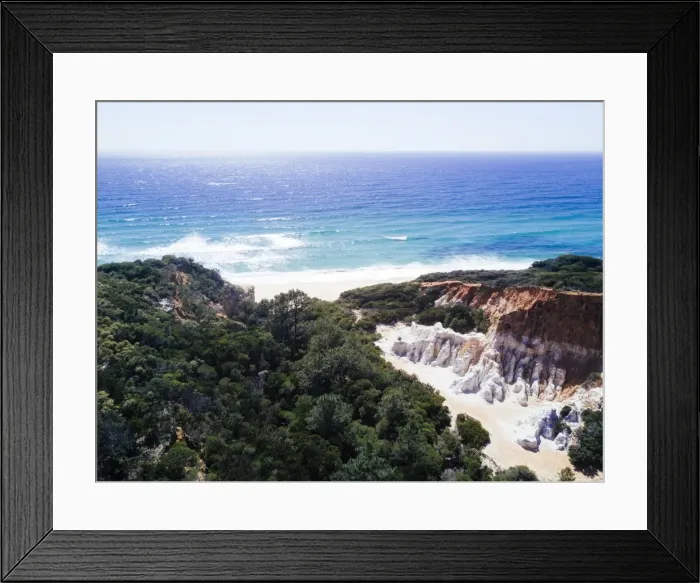 Framed Print : Aerial view of the Pinnacles rock formations and sea, New South Wales, Australia Framed Print : Aerial view of the Pinnacles rock formations and sea, New South Wales, Australia