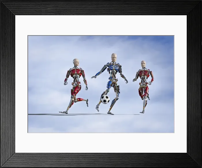Framed Print : action, android, ball, blue, challenge, cloud, color image, compete, competition