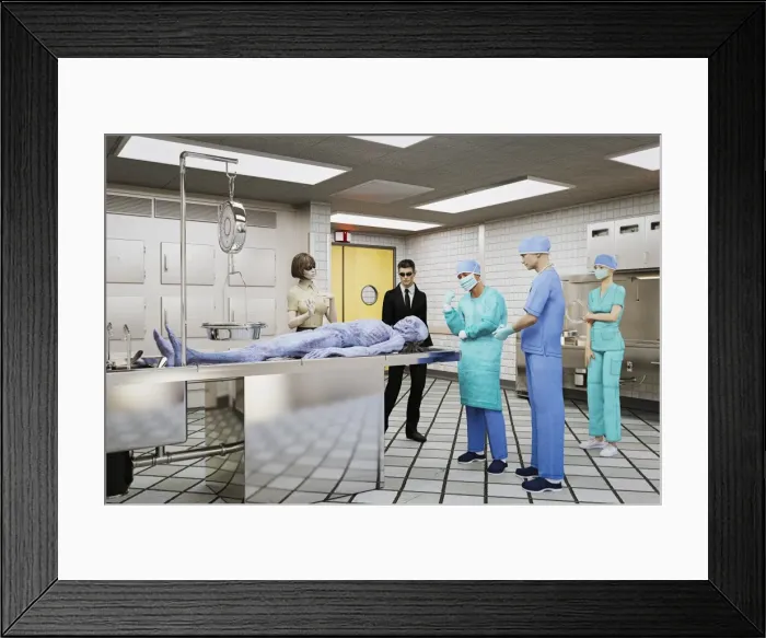 Framed Print : alien, autopsy, business, businessman, co-worker, color image, concept, curiosity Framed Print : alien, autopsy, business, businessman, co-worker, color image, concept, curiosity