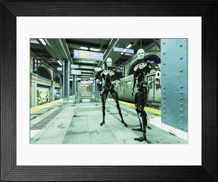 Framed Print : android, attitude, city, color image, commuting, concept, confident, copy space, digital composite Framed Print : android, attitude, city, color image, commuting, concept, confident, copy space, digital composite