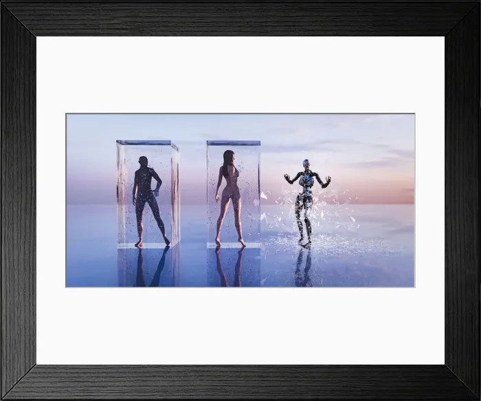 Framed Print : ai, android, artificial intelligence, box, breaking, breaking free, cage, captivity Framed Print : ai, android, artificial intelligence, box, breaking, breaking free, cage, captivity