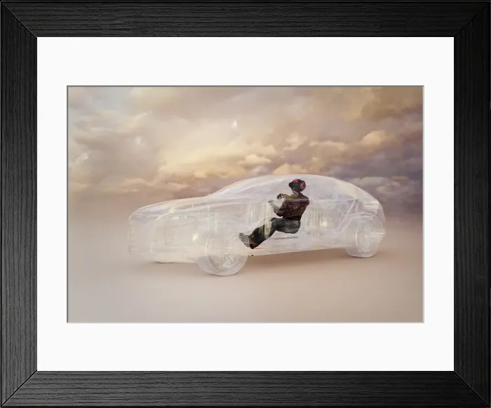 Framed Print : ar, augmented reality, car, cloud, color image, concept, copy space, cyberspace, day