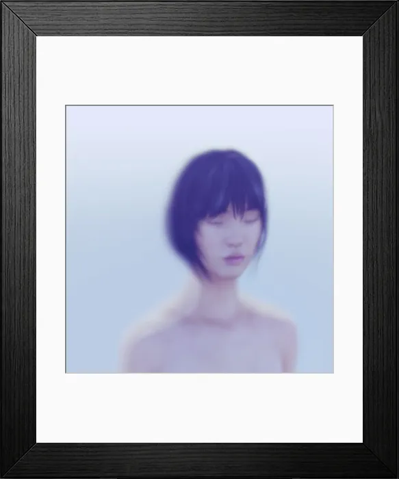 Framed Print : ar, augmented reality, black hair, blurred, calm, close up, color image, concept Framed Print : ar, augmented reality, black hair, blurred, calm, close up, color image, concept