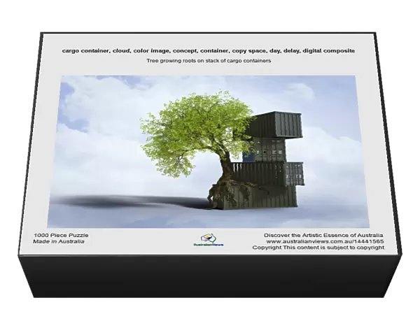 cargo container, cloud, color image, concept, container, copy space, day, delay, digital composite