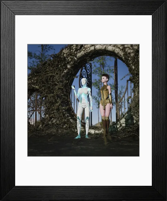 Framed Print : ai, ar, artificial intelligence, augmented reality, bonding, brunette, color image