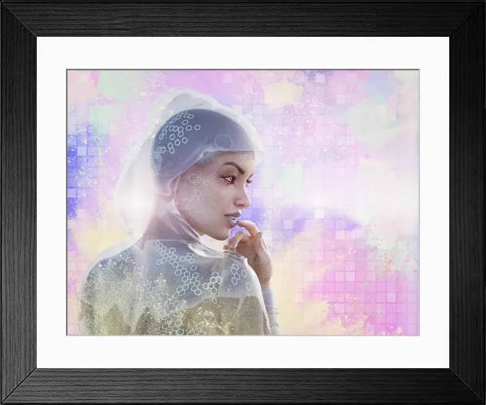 Framed Print : ai, ar, artificial intelligence, augmented reality, beauty, biting, biting fingernail