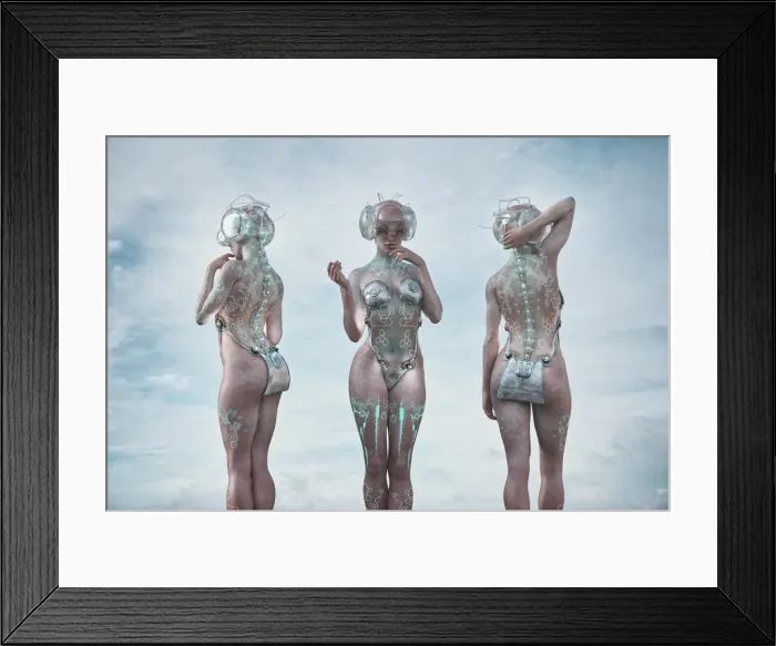 Framed Print : ai, alien, ar, artificial intelligence, augmented reality, body implants, cloud, color image