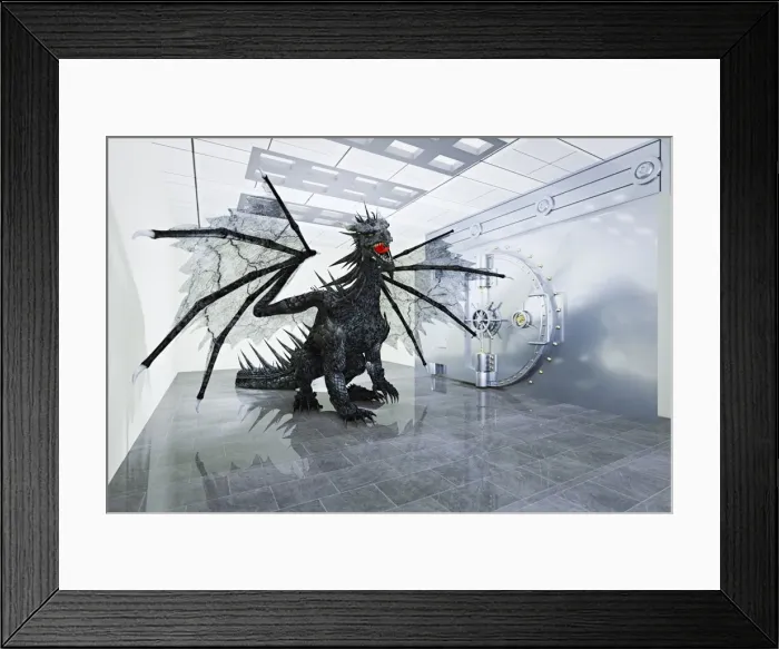 Framed Print : anger, animals, ar, augmented reality, bank, color image, concept, digital composite