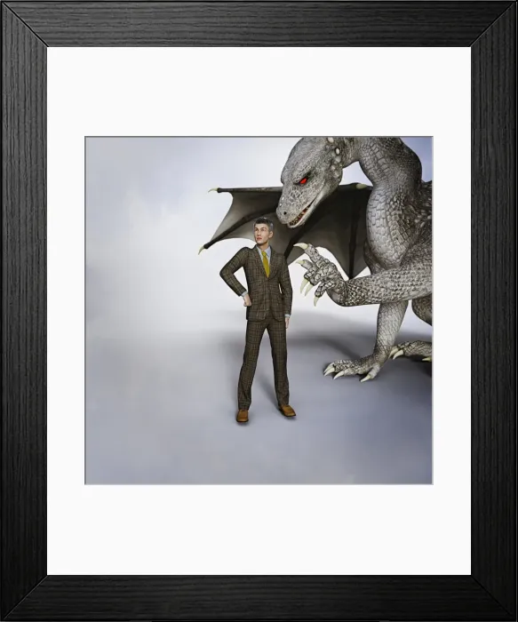 Framed Print : animals, ar, attack, augmented reality, business, business attire, businessman, claw