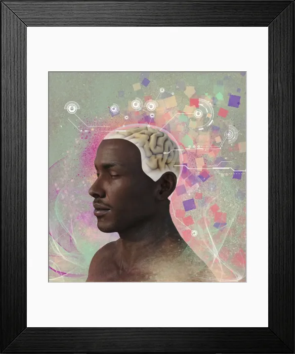 Framed Print : ai, ar, artificial, artificial intelligence, atom, augmented reality, brain, close up Framed Print : ai, ar, artificial, artificial intelligence, atom, augmented reality, brain, close up