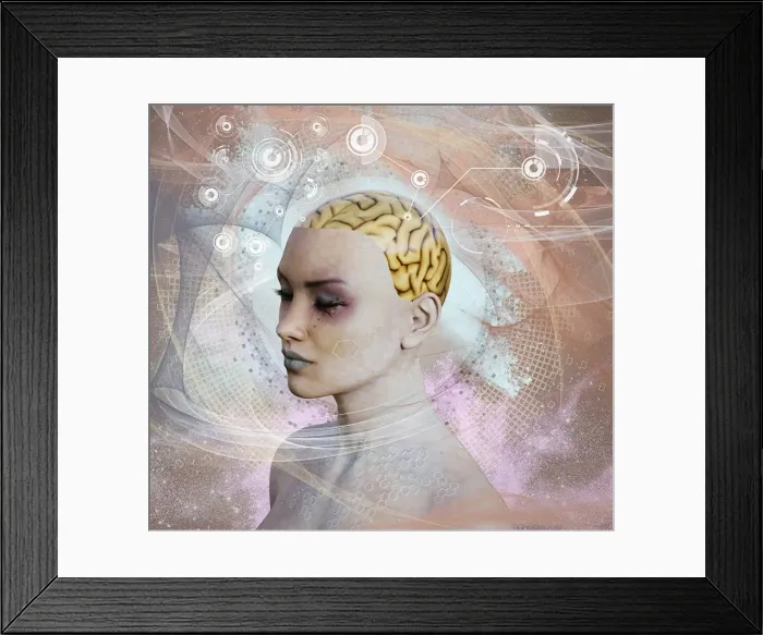 Framed Print : ai, ar, artificial, artificial intelligence, atom, augmented reality, beauty, brain