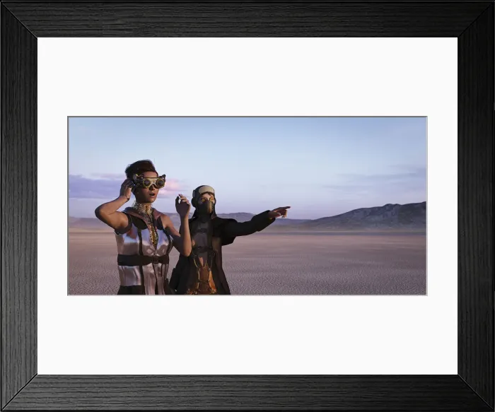 Framed Print : ar, arid climate, augmented reality, binoculars, blue sky, bonding, color image, concept
