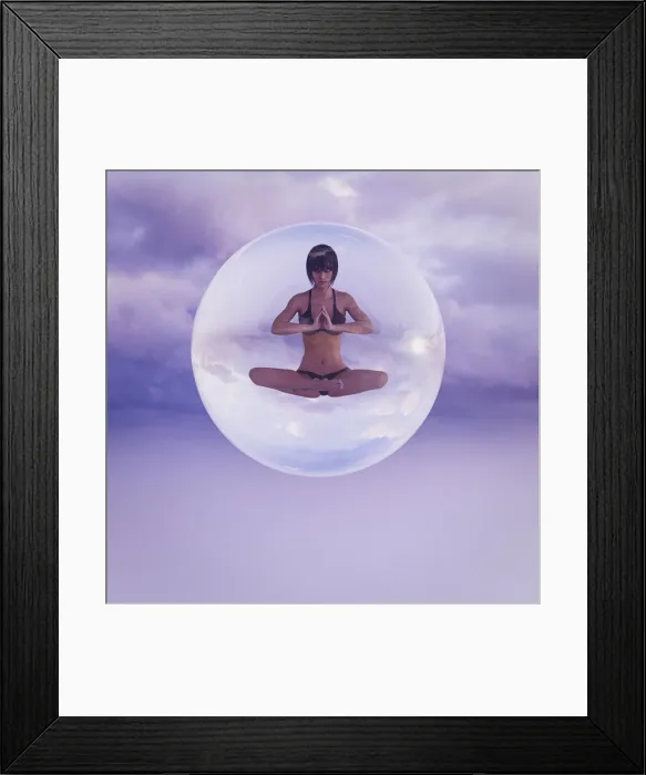 Framed Print : ar, augmented reality, barefoot, bra, brunette, bubble, calm, circle, cloud, color image Framed Print : ar, augmented reality, barefoot, bra, brunette, bubble, calm, circle, cloud, color image