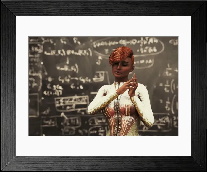 Framed Print : ar, augmented reality, blackboard, classroom, close up, color image, computer graphic
