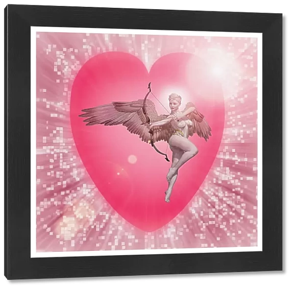 affection, angel, ar, arrow, assistance, augmented reality, bow, color image, computer graphic