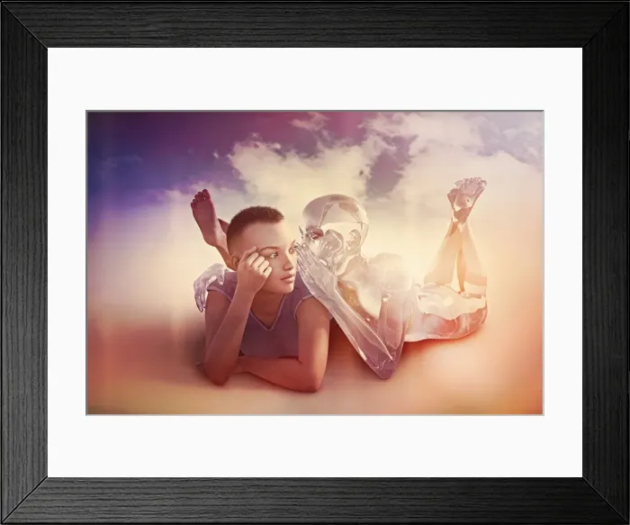 Framed Print : ai, ar, artificial intelligence, augmented reality, bonding, brunette, cloud, color image
