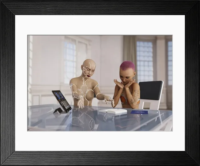 Framed Print : access, ai, ar, artificial intelligence, augmented reality, book, color image, communication