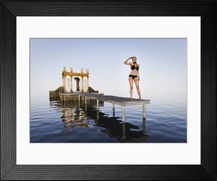 Framed Print : Searching Cyborg woman