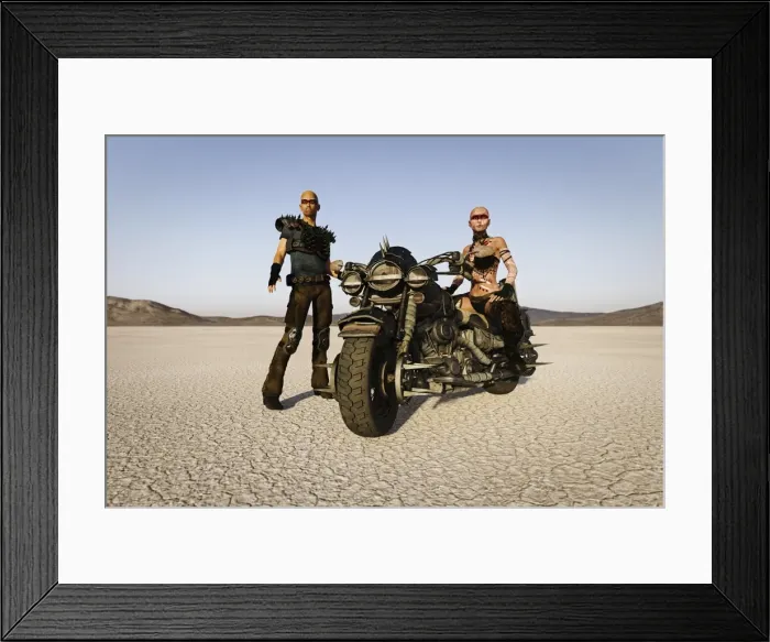 Framed Print : Futuristic Road Warriors Framed Print : Futuristic Road Warriors