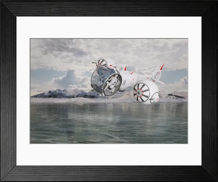 Framed Print : Futuristic Airplane Framed Print : Futuristic Airplane