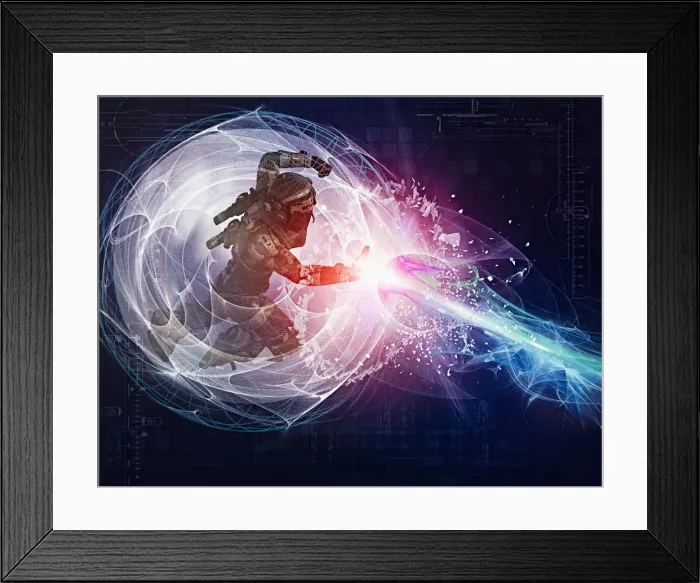 Framed Print : ai, ar, artificial intelligence, attack, augmented reality, beam, color image, concept Framed Print : ai, ar, artificial intelligence, attack, augmented reality, beam, color image, concept