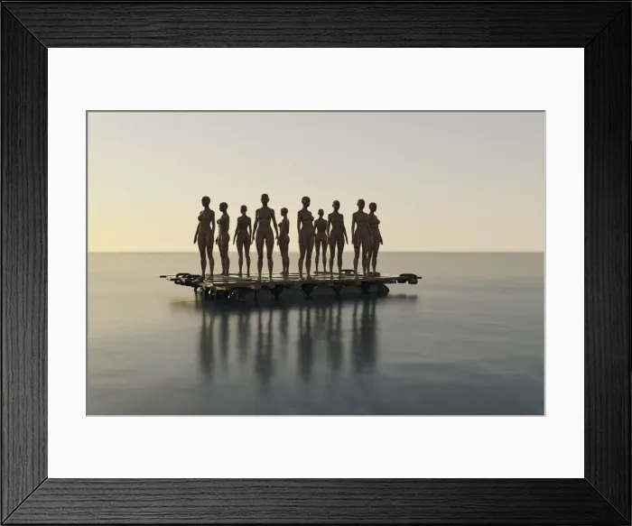 Framed Print : ai, alone, ar, artificial intelligence, augmented reality, castaway, clear sky, color image