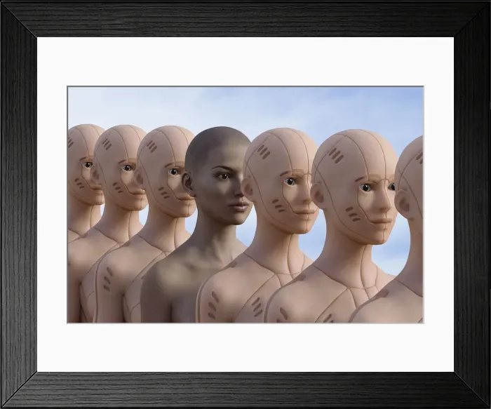 Framed Print : ai, android, artificial intelligence, augmented reality, bionic, clone, cloud, color image